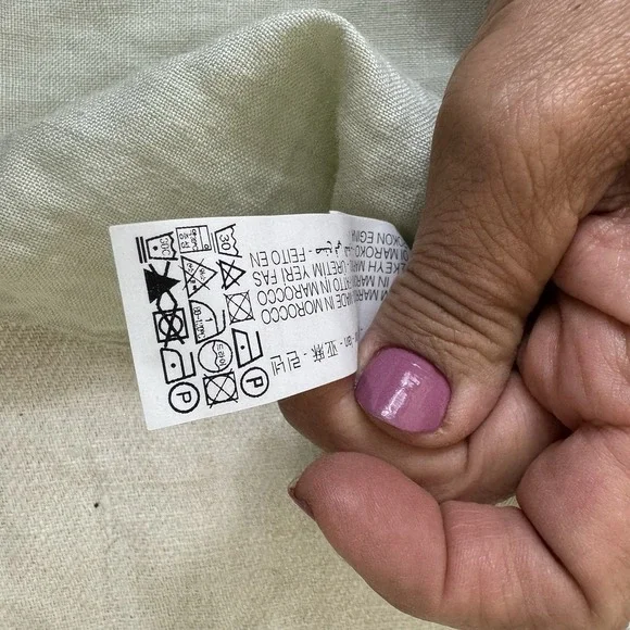 ZARA Womens 100% Linen Top Cropped Button Up Size L  Pockets Lagenlook Slouchy - Picture 8 of 9